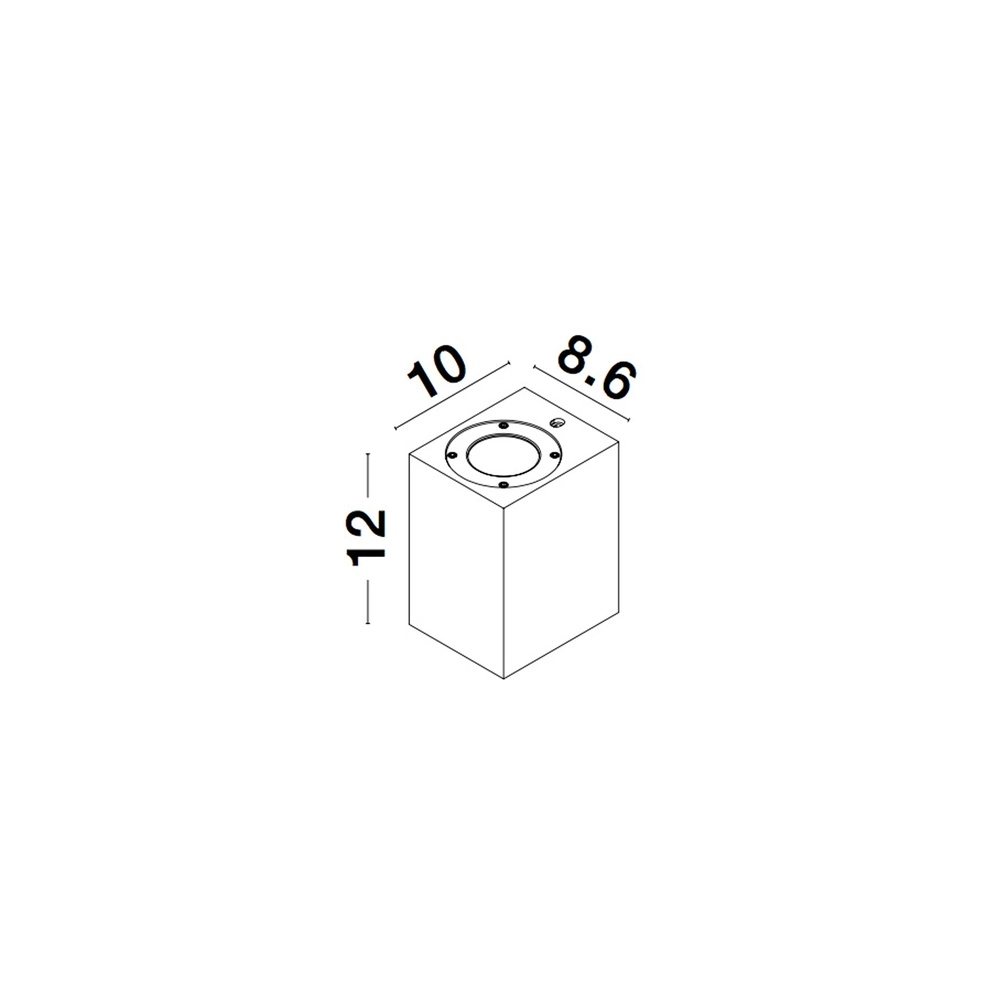 Square spotlight Fuento concrete grey 12cm Lyora 5212017426871