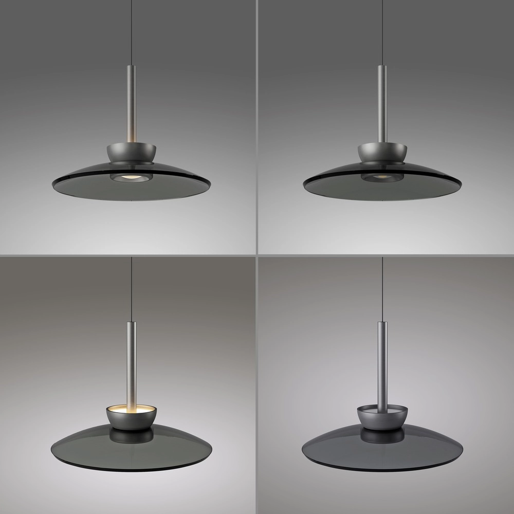 3L dining table pendant lamp Pure Moon Platinum-plated with smoke glass Paul Neuhaus 4012248386309