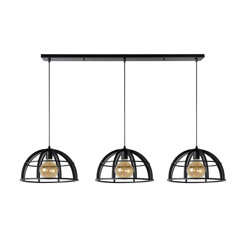 3-light pendant lamp Dikra Industrial Black