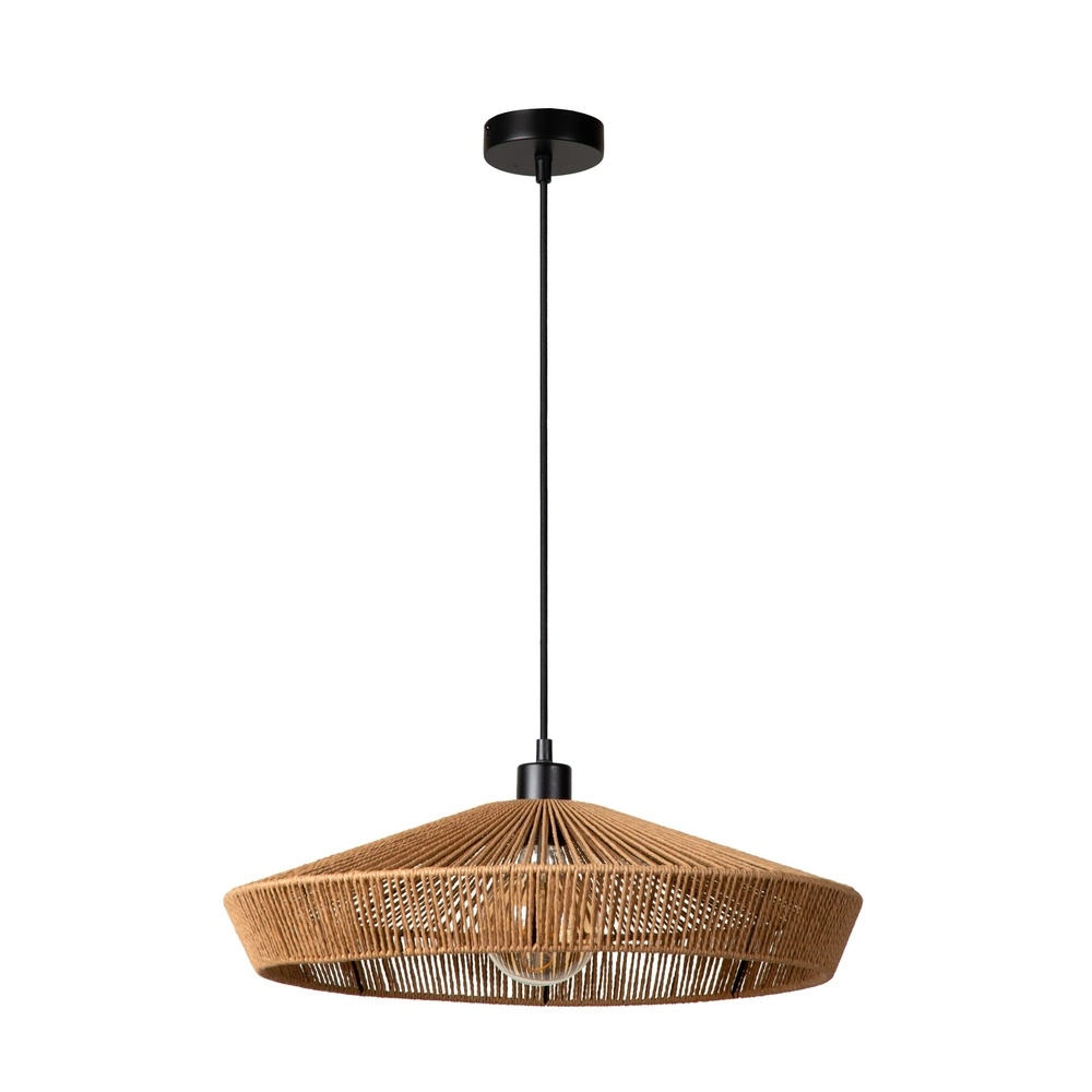 Pendant lamp Yunkai Ø 50cm black with rattan