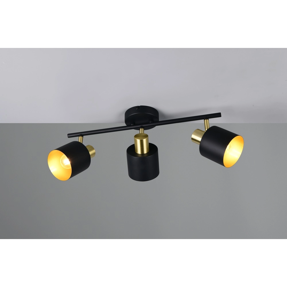 Ceiling lamp Eva 3-light black with gold Trio 4017807654660