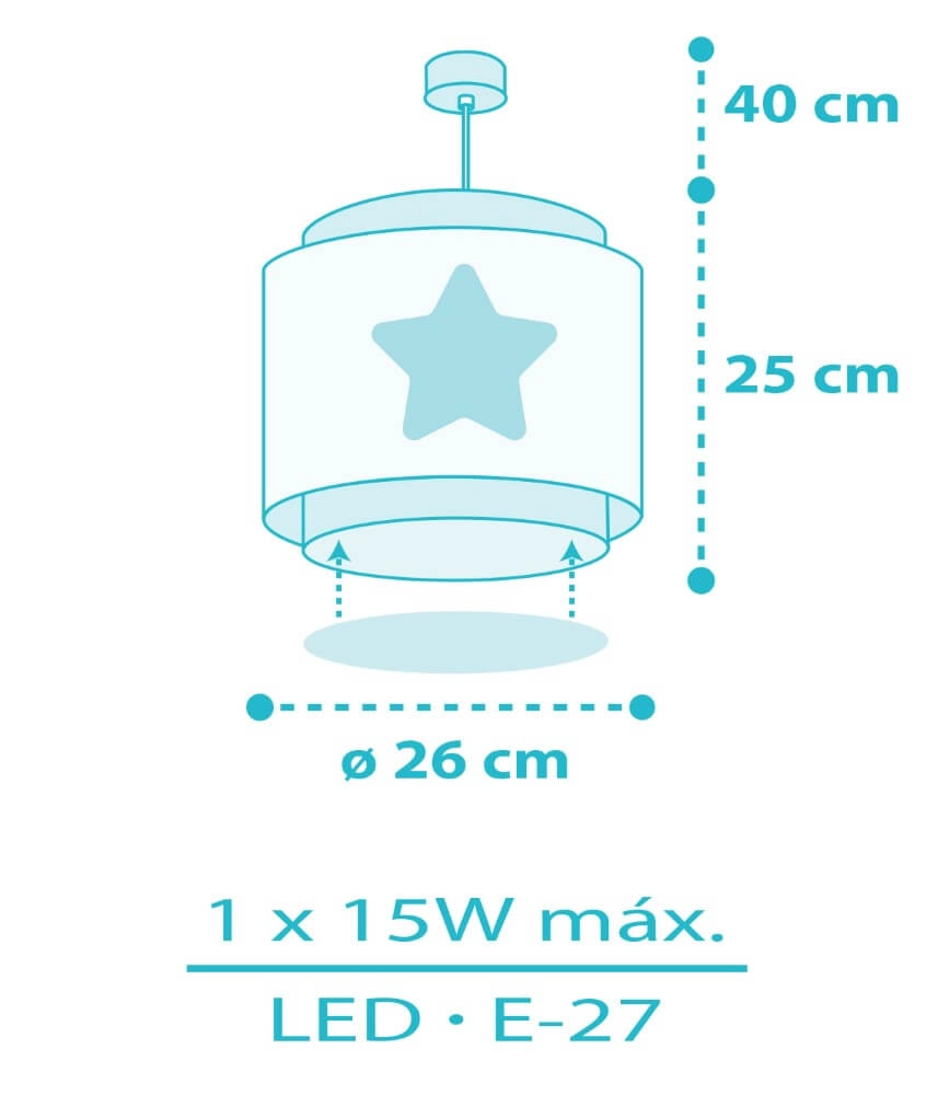 Hanging lamp Baby Dreams blue Dalber 8420406003047