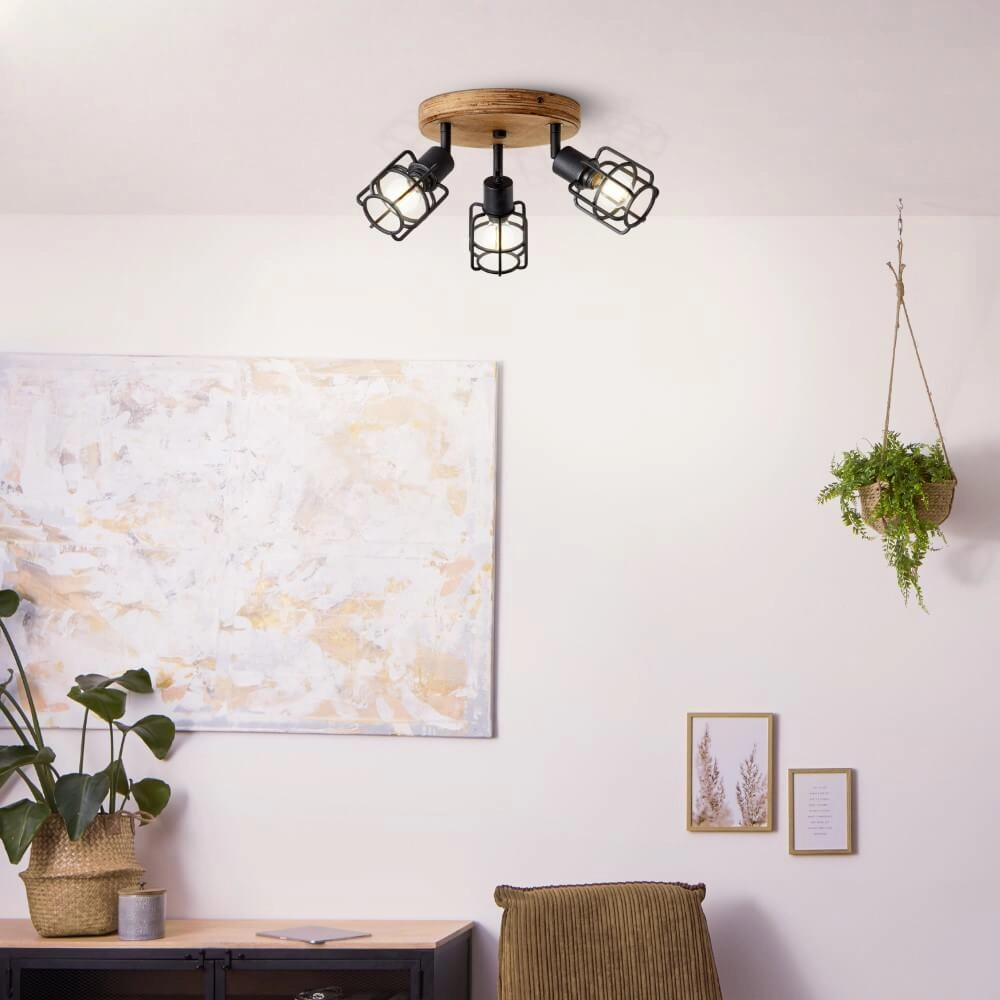 Industrial ceiling lamp Gwen 3-light Brilliant 4004353409820