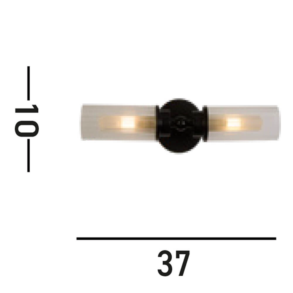 2-light wall lamp Imperial black Searchlight 5053423271965