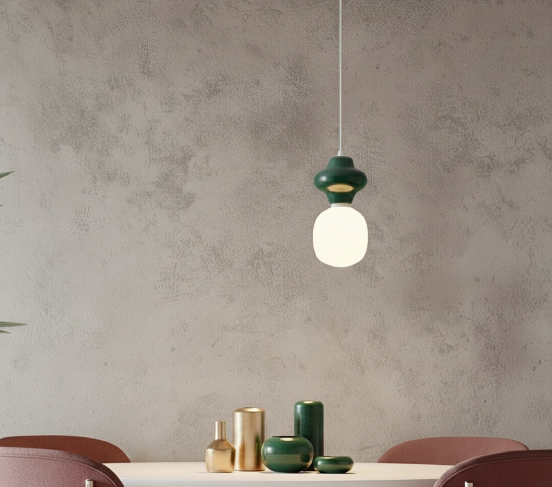 Pendant lamp Clio S green ceramic