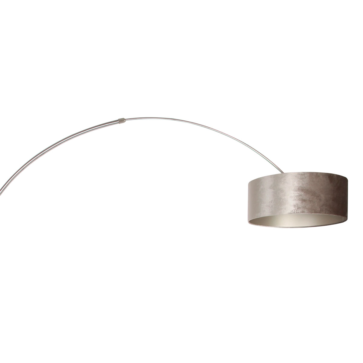 Arc lamp Sparkled Stainless steel with velvet taupe hood Steinhauer 8712746145953