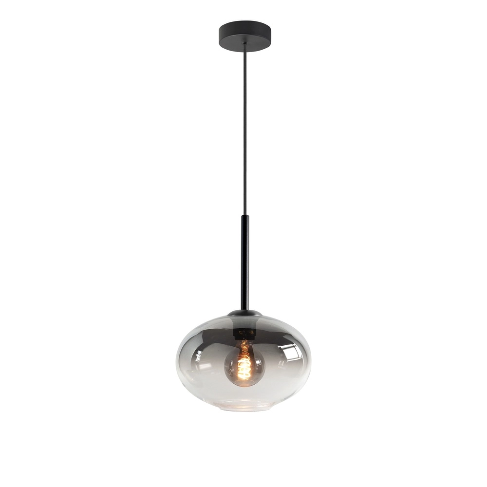 Pendant lamp Bellini black with fade smoke glass Ø 26cm