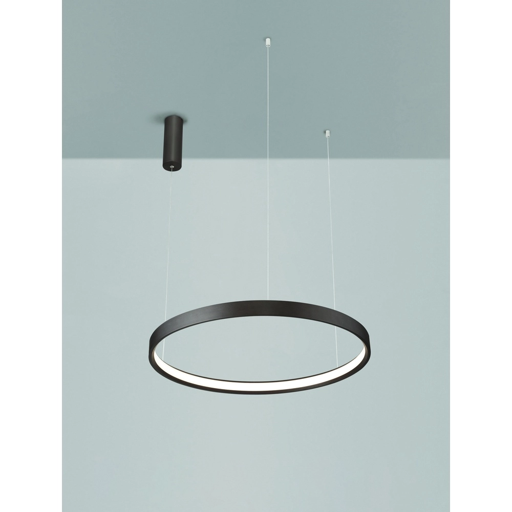 Sleek pendant lamp Perrine Ø 60cm coffee brown