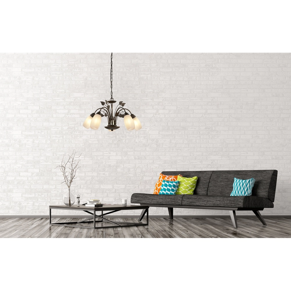 Classic pendant lamp Venezia brown Ø 50cm Globo 9007371478590