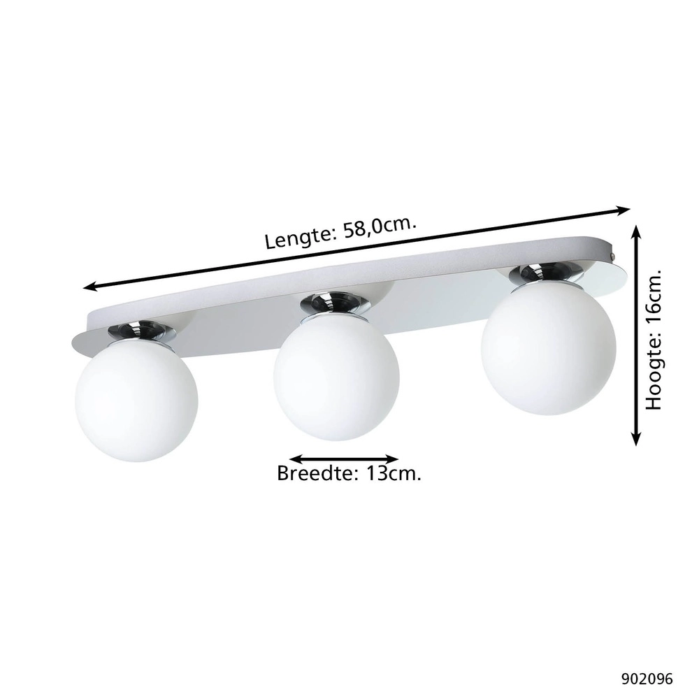 Ceiling lamp Castrovido 3-light chrome Eglo 9008606360734