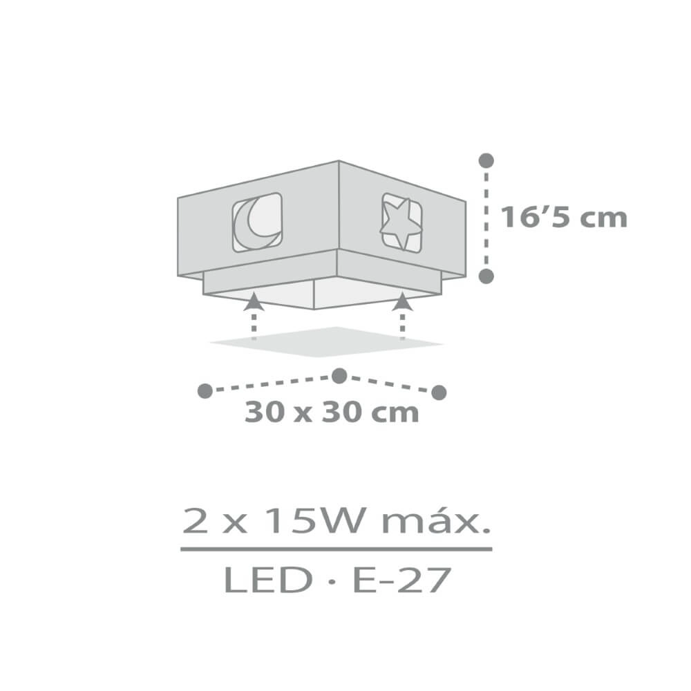 Square ceiling lamp Moonlight gray Dalber 8420406003290