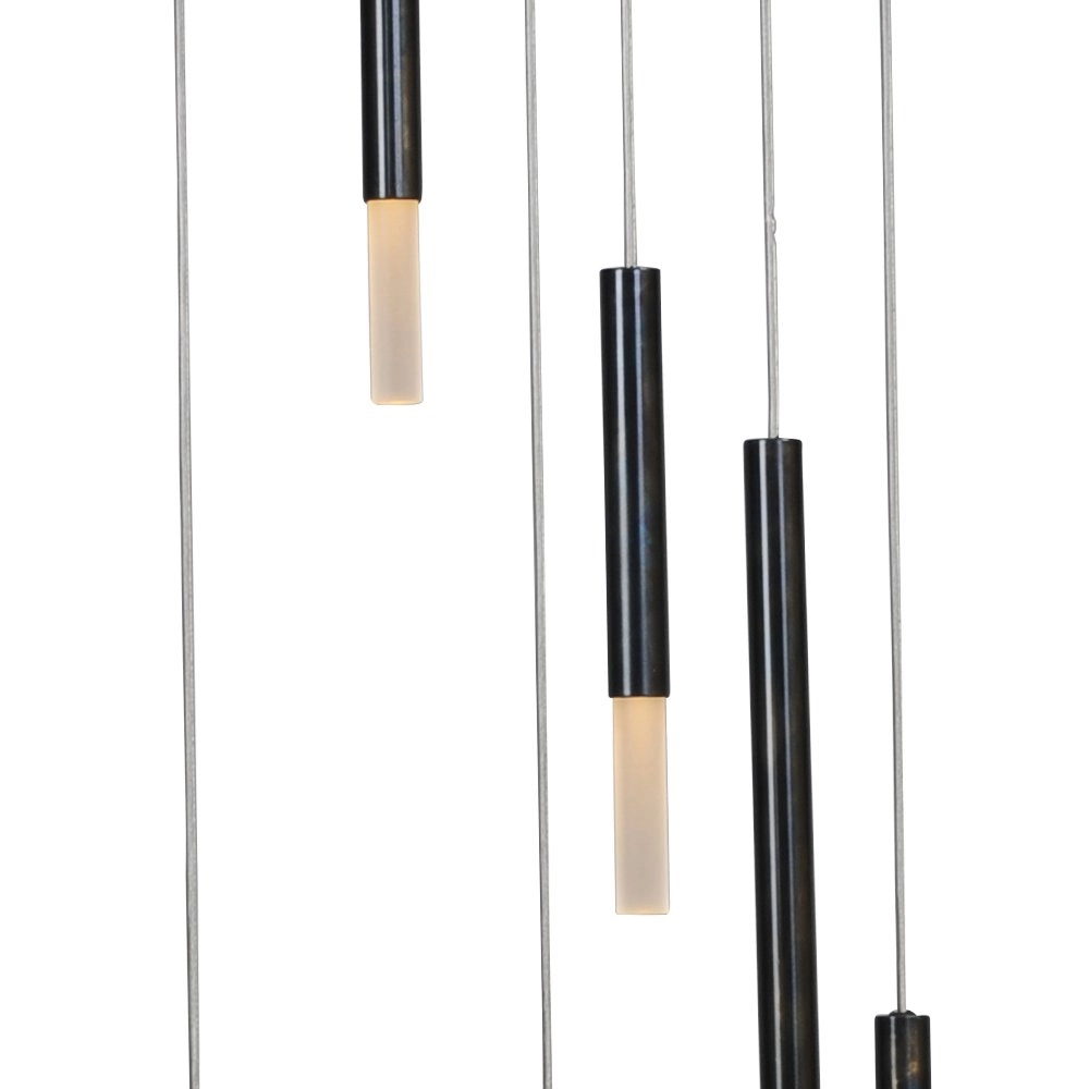 Black loft hanging lamp Flute 6-light design cylinders Masterlight 8718121209500