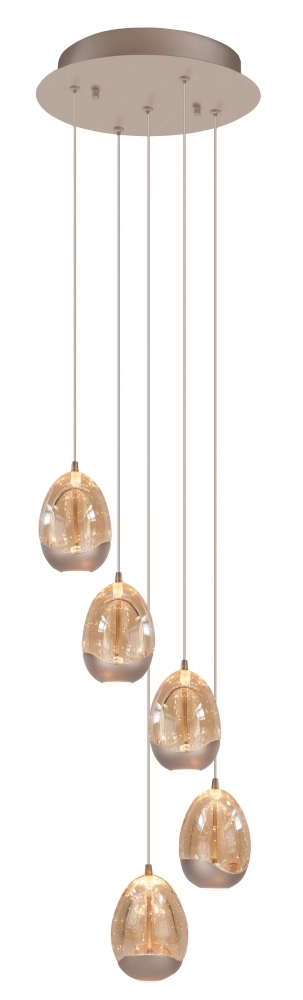 Pendant lamp Champagne Egg 5-light pendant