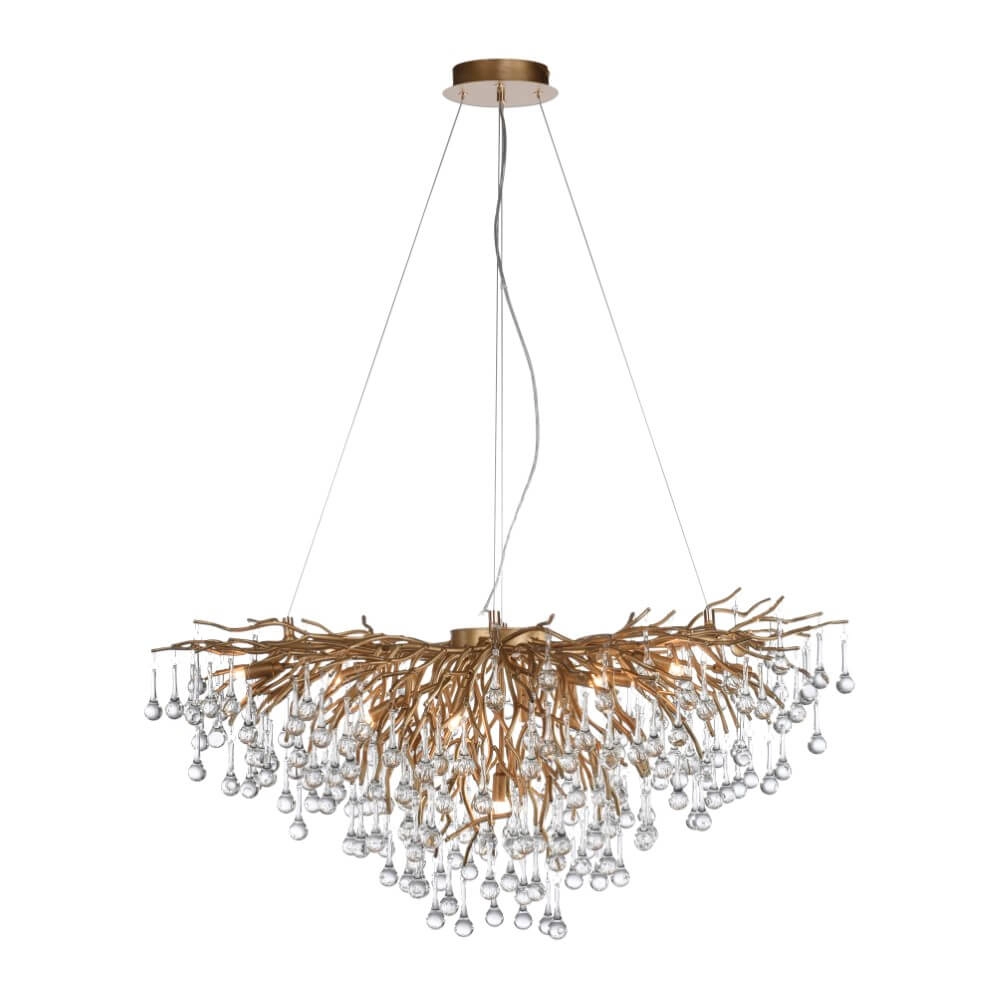 Unique chandelier Icicle Antique brass Paul Neuhaus 4012248352120