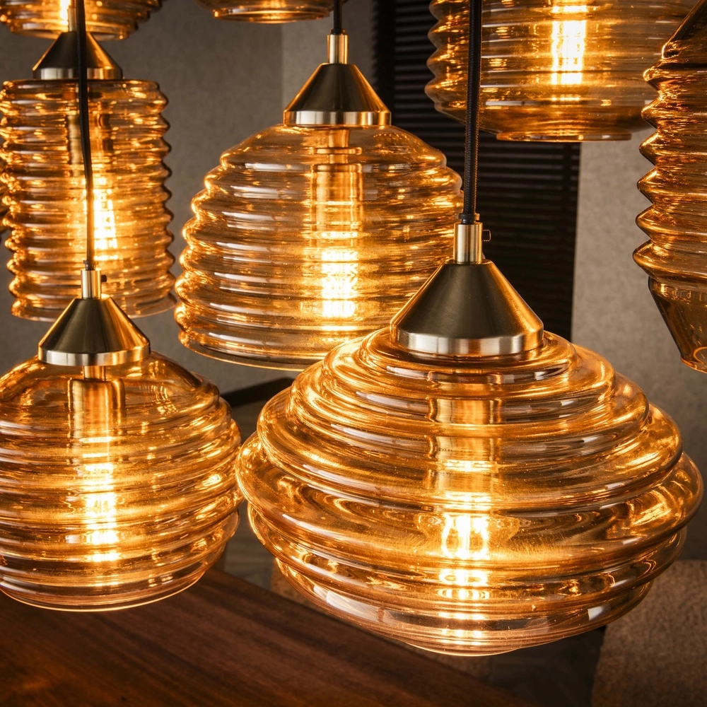 15-light pendant lamp Rib Ribbed glass Lyora 8716803511132