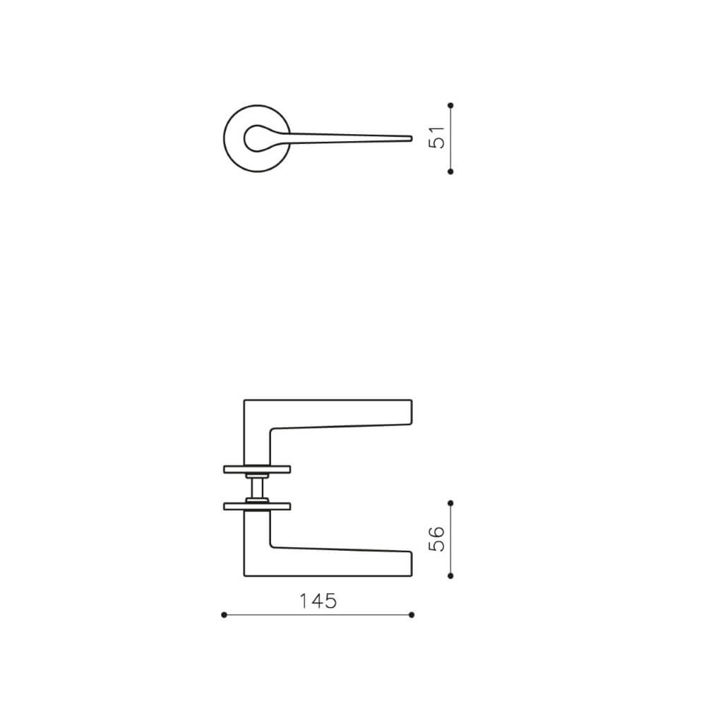 Design door handle Lama L nickel Olivari 8714186477847