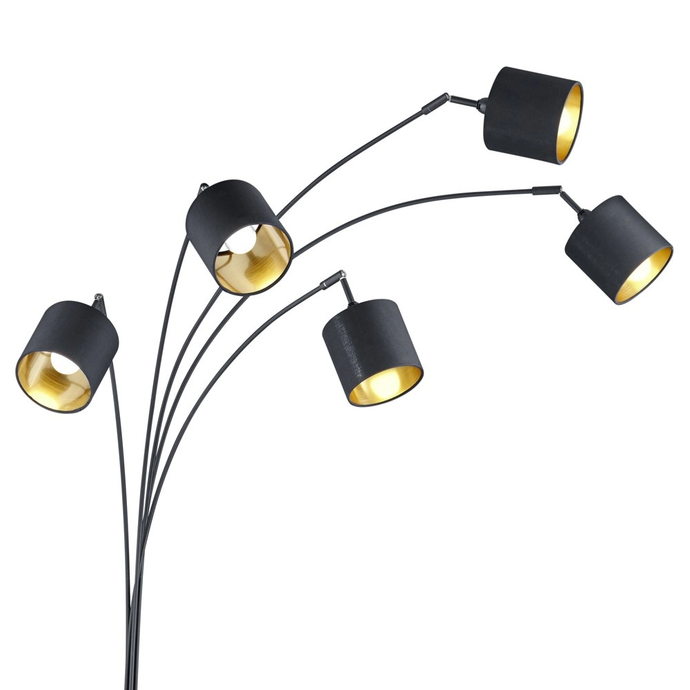 Floorlight Tommy 5-light black with gold Trio 4017807395150