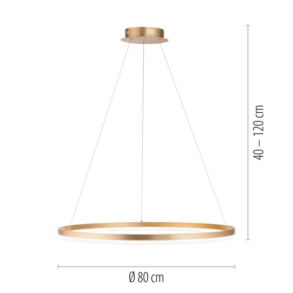Modern pendant lamp Titus Ø 80cm antique brass Paul Neuhaus 4012248362877