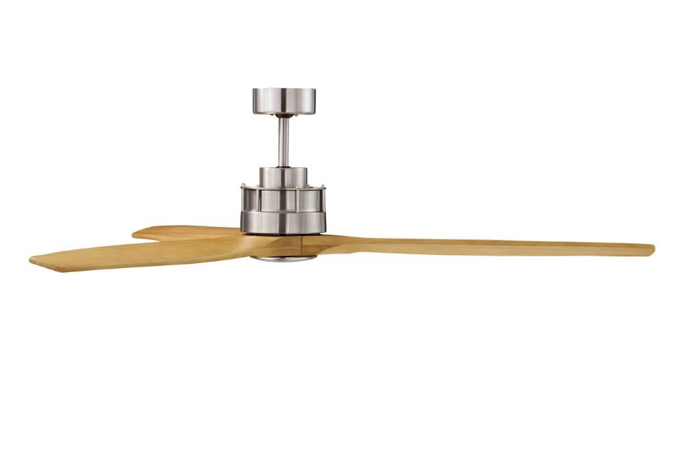 Wooden ceiling fan with stainless steel Airfusion Akmani Ø 152cm Beacon 9333509103981