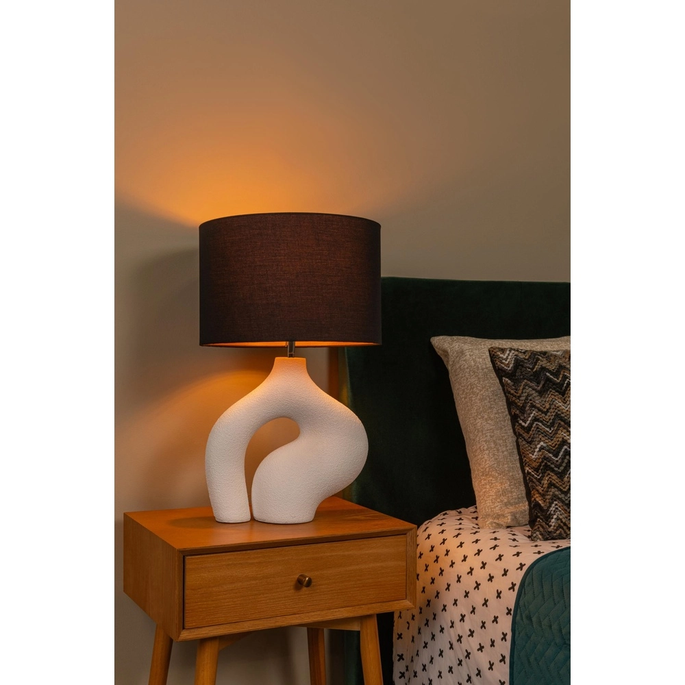 Organic Table Lamp Forma white with black hood Lucide 5411212345820