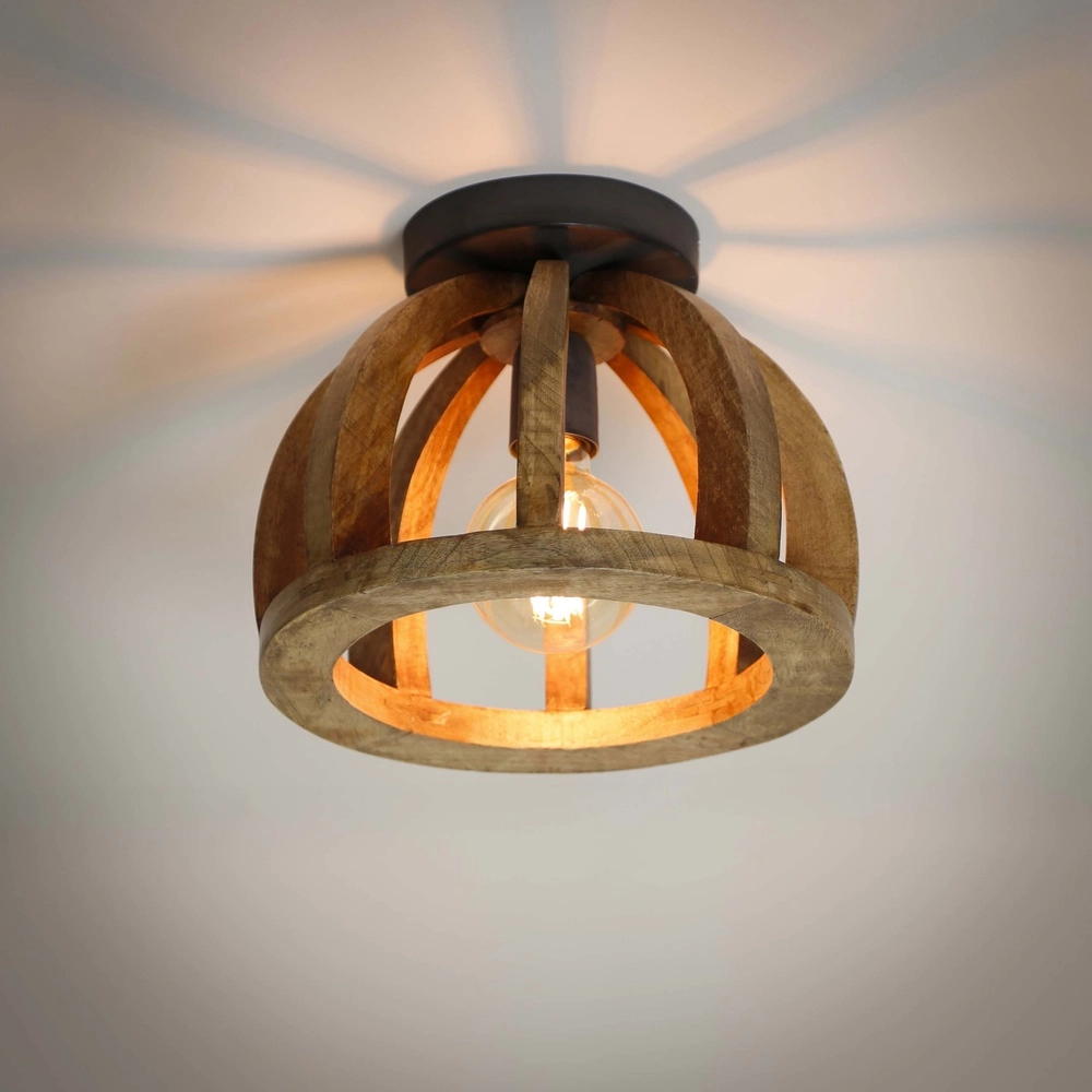 Wooden ceiling lamp Orba Ø 30cm - mango