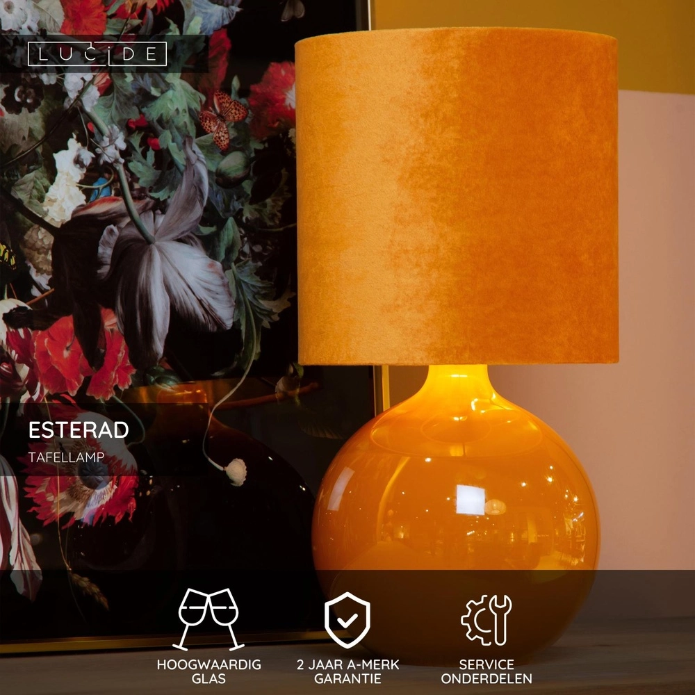 Ochre table lamp Esterad Ø 24cm Lucide 5411212105950