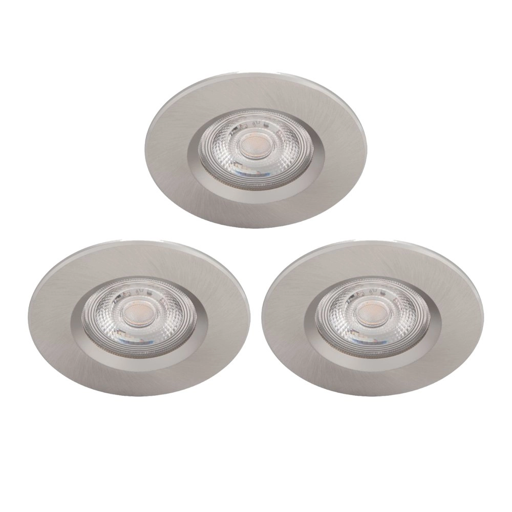 LED recessed spotlights Dive (3x) 3x5w - 2700K - 8,5cm nickel matt
