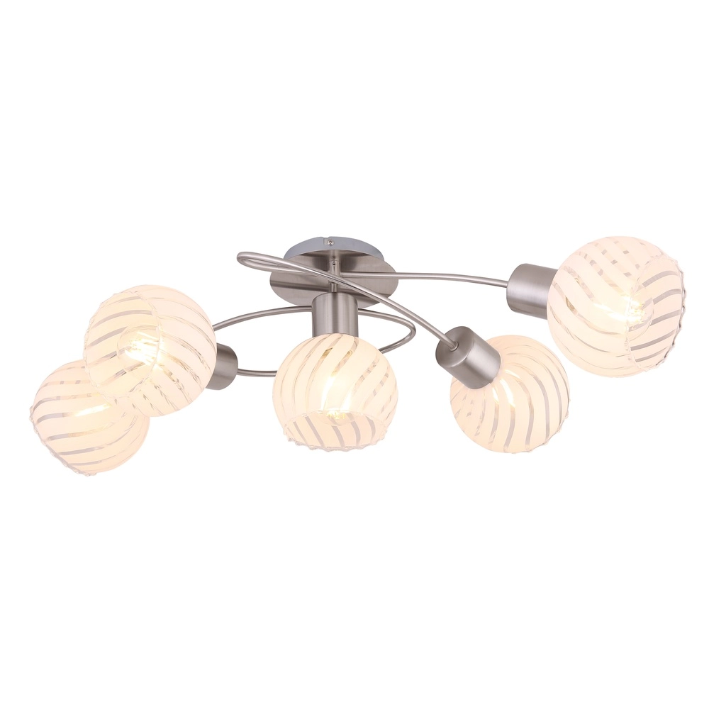 Ceiling lamp Willy nickel 5-lights