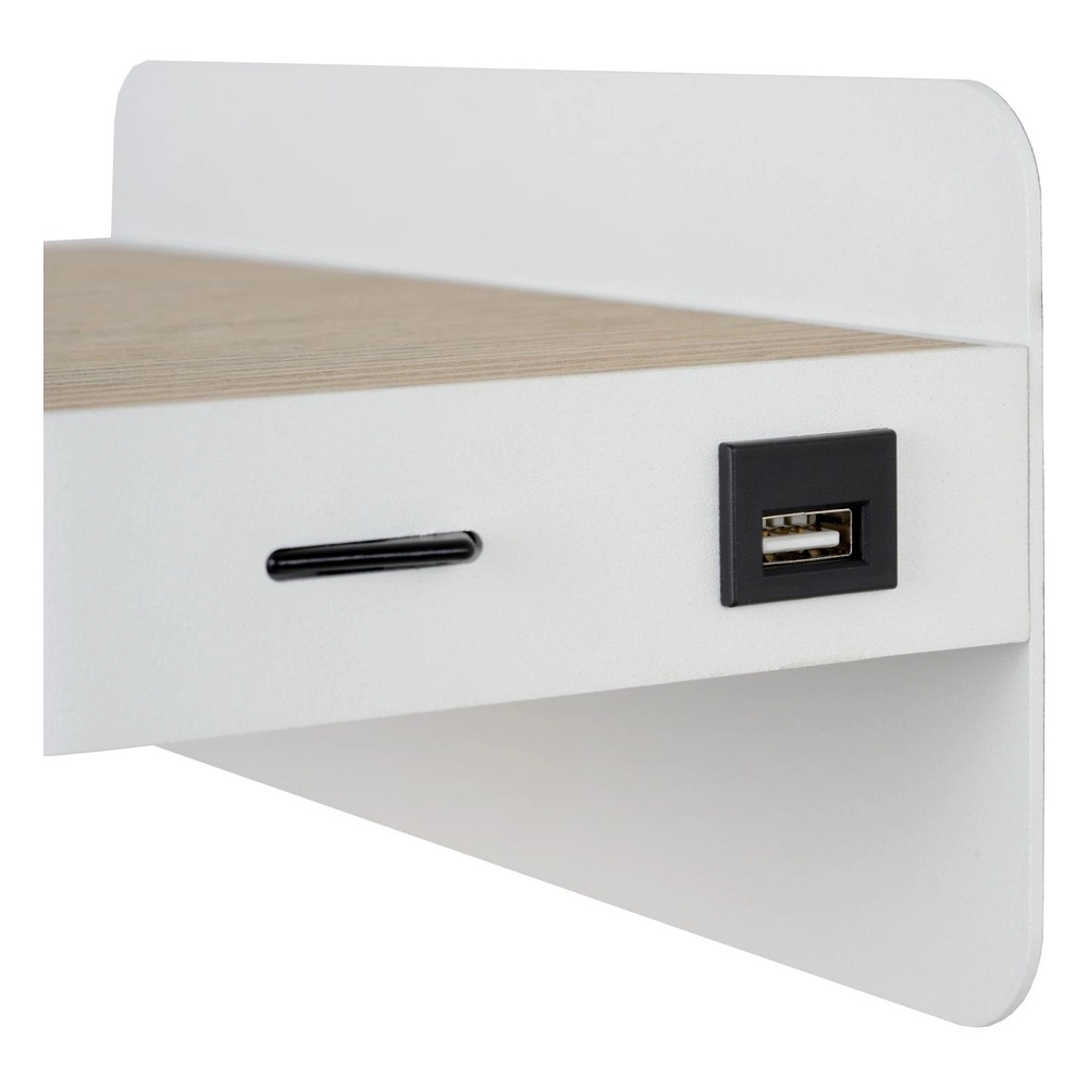 Bedside lamp Atkin with USB charging point white Lucide 5411212770837