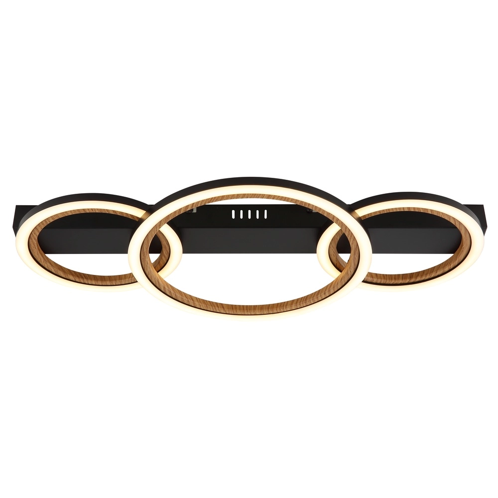 Ceiling lamp Dakari I 3 rings black Globo 9007371533787