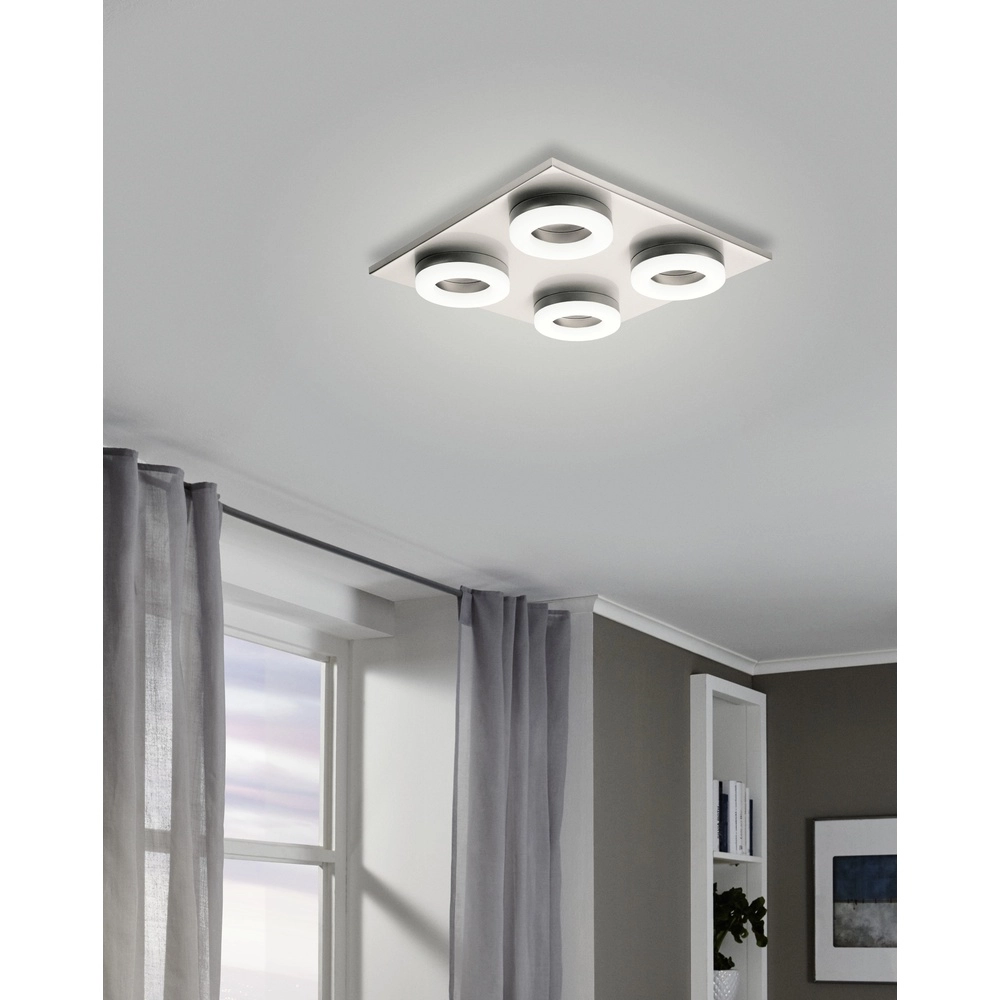 Square ceiling lamp Palena nickel Eglo 9002759325695