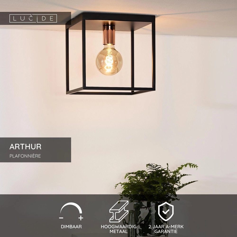 Ceiling lamp Arthur Black Lucide 5411212082886
