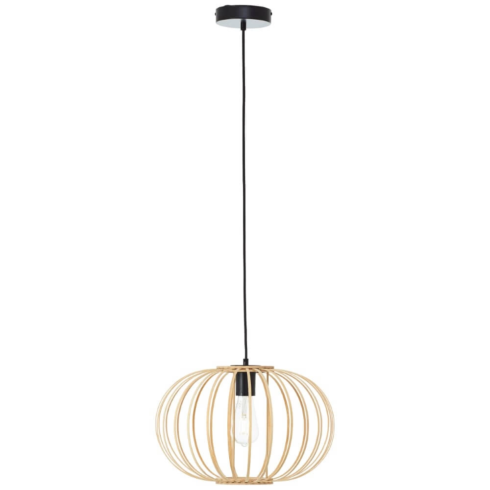 Wooden pendant lamp Enca Ø 40cm