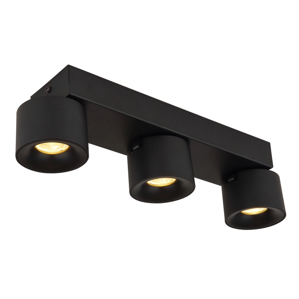 Sleek ceiling lamp Rae 3-light black Globo 9007371456642