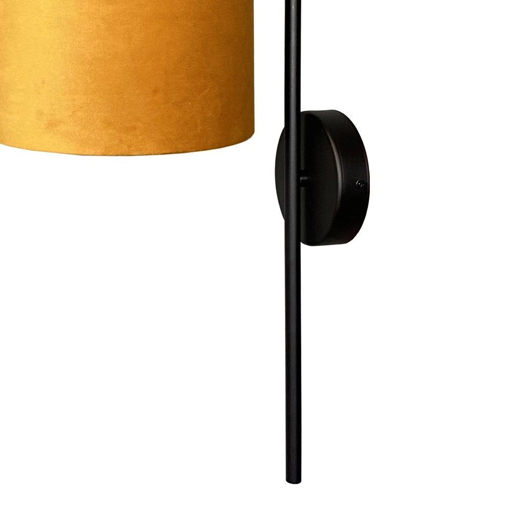 Black wall lamp Venus with ocher yellow lampshade Masterlight 8718121251226