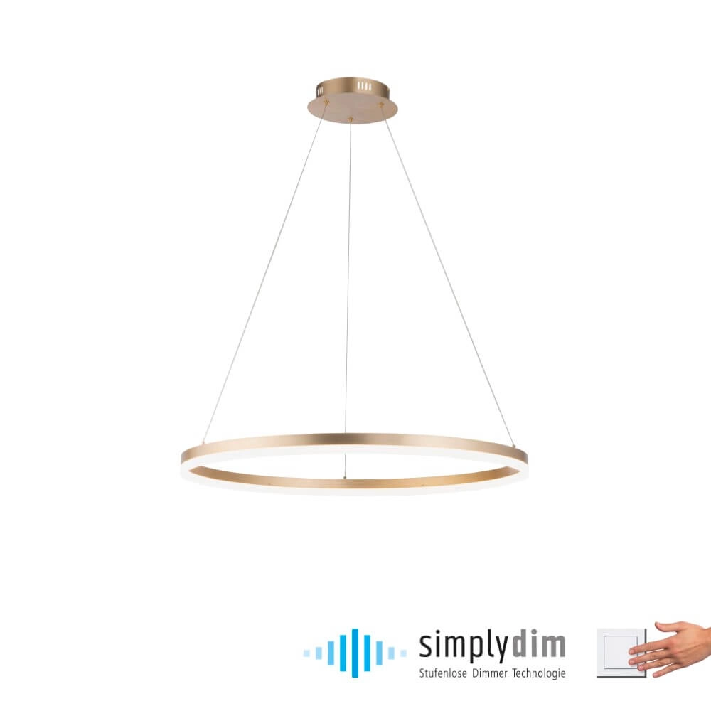 Modern pendant lamp Titus Ø 80cm antique brass Paul Neuhaus 4012248362877