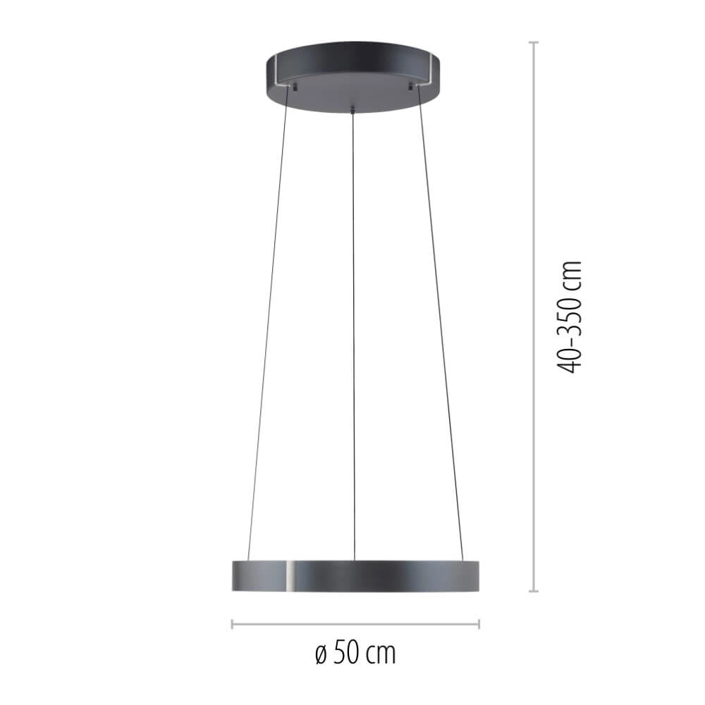 Round hanging lamp Pure E-Clipse gray Ø 50cm Paul Neuhaus 4012248372319