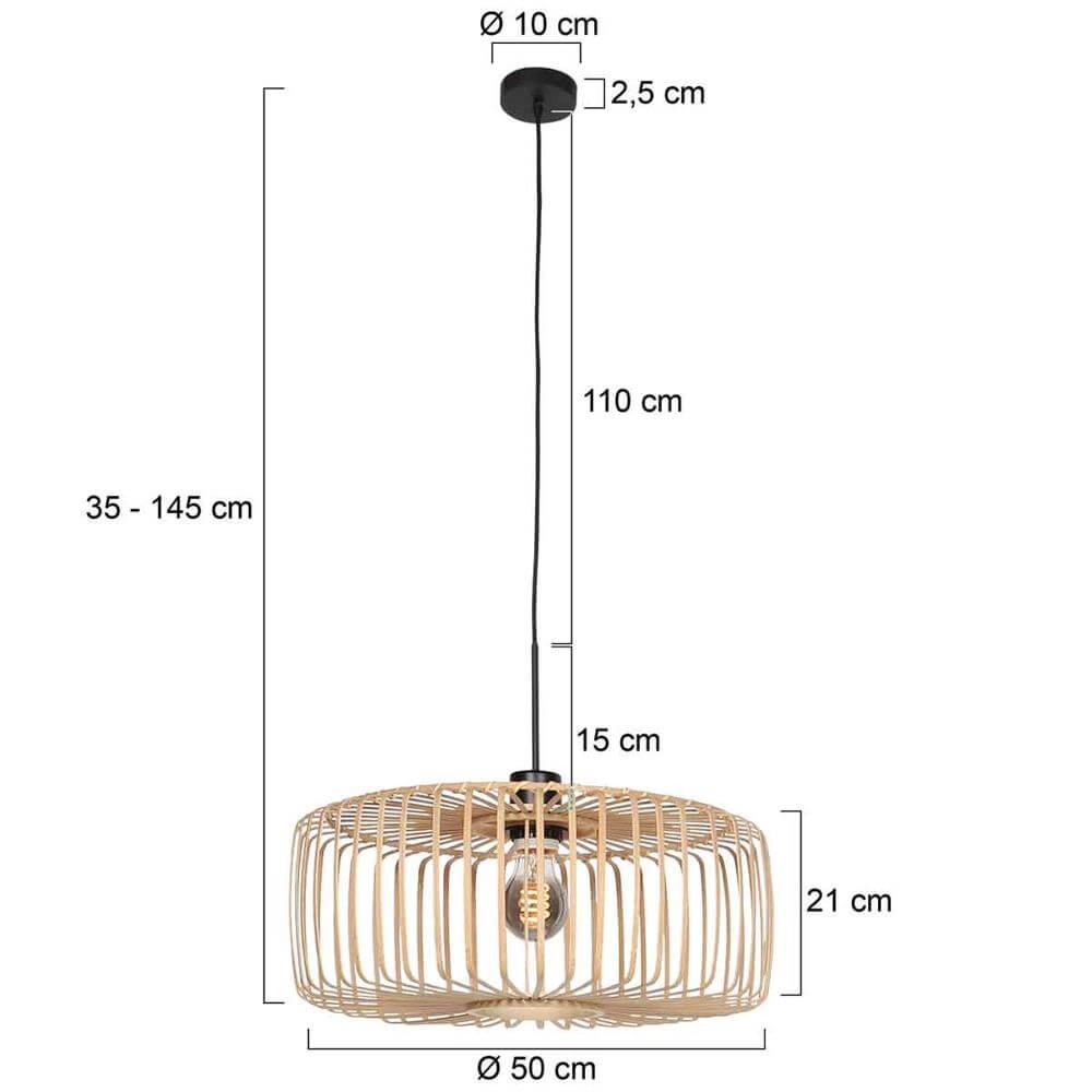 Bamboo pendant lamp Sparkled Light Ø 50cm Steinhauer 8712746176841