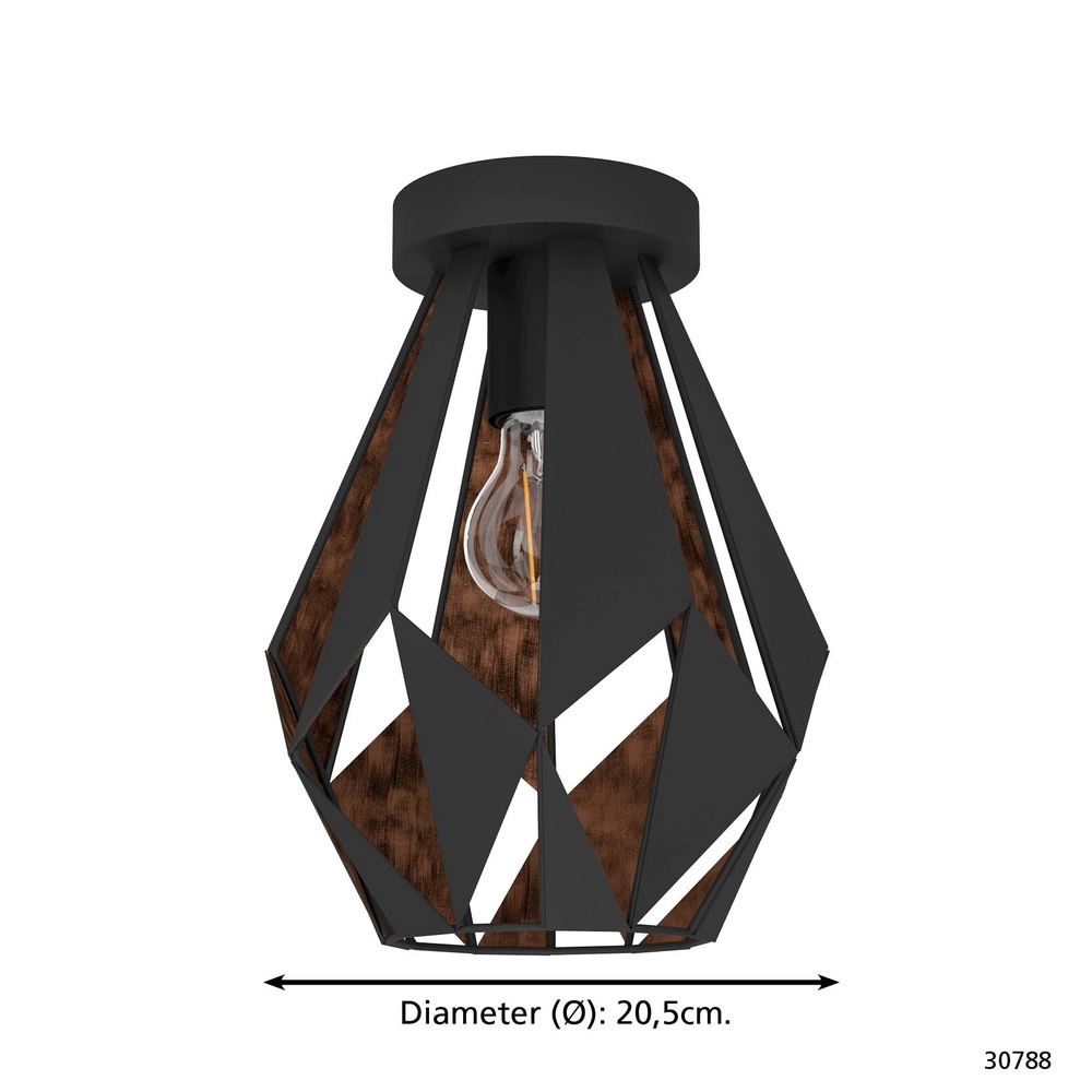 Ceiling lamp Carlton 1 Ø 20cm - black Eglo 9002759307882