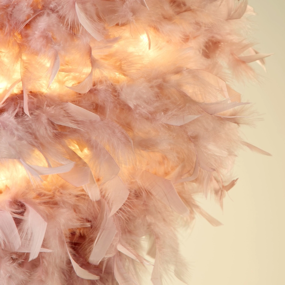 Pink Pendant Lamp Kate feathers Searchlight 5053423305974