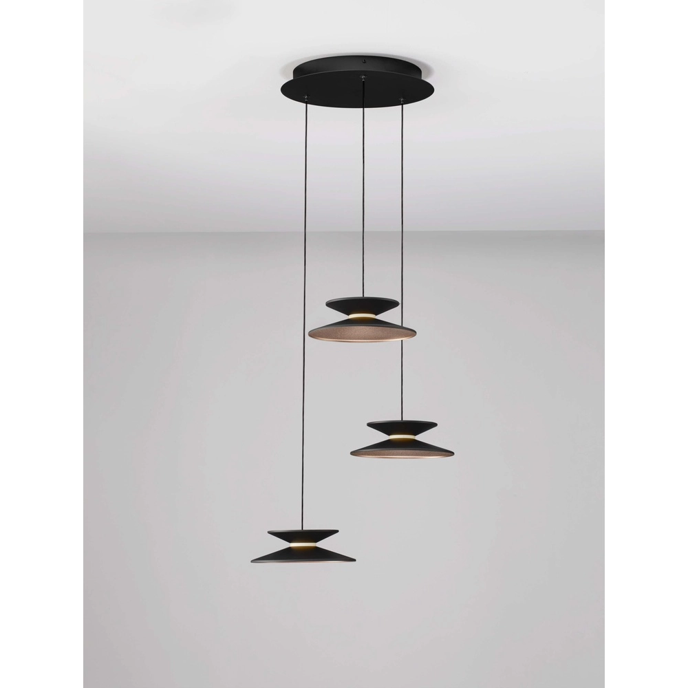 Design pendant lamp Morfi 3-light black Lyora 5212017458476