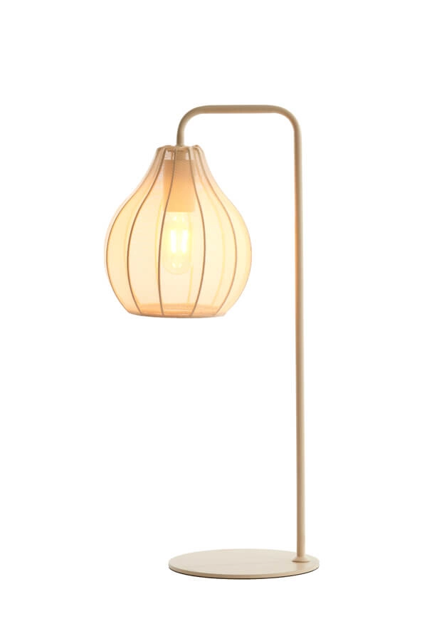 Cream table lamp Elati Ø 20cm japandi