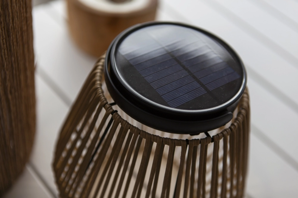 Solar table lamp Coppa rattan effect Lutec 6939412089560
