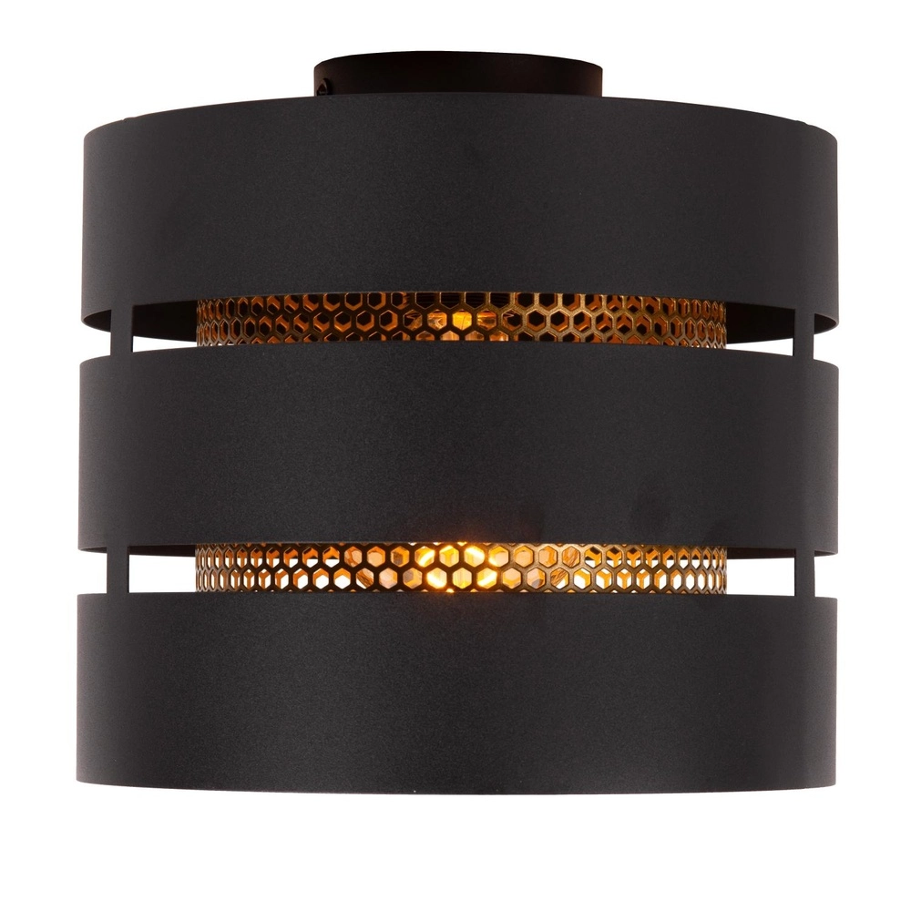 Ceiling lamp Rosas Ø 26cm black with gold Lucide 5411212211804