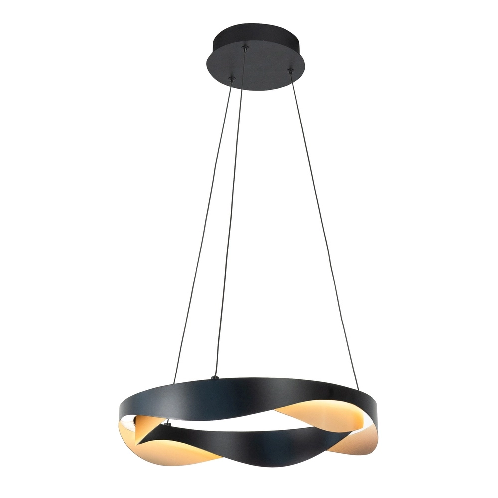 Design pendant lamp Ascoli black with gold Ø 40cm
