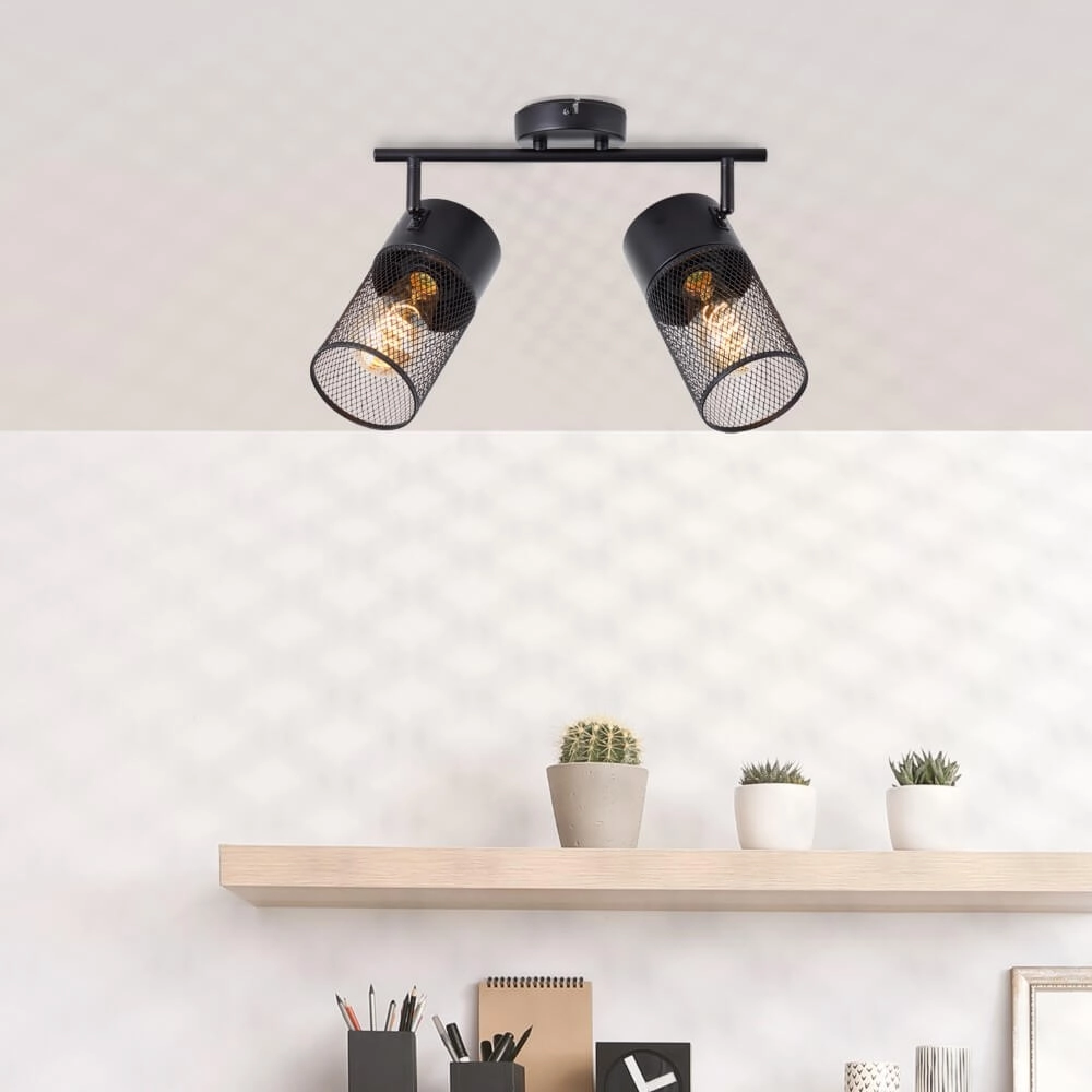 Black ceiling lamp Kamolo 2x E27 Brilliant 4004353409400