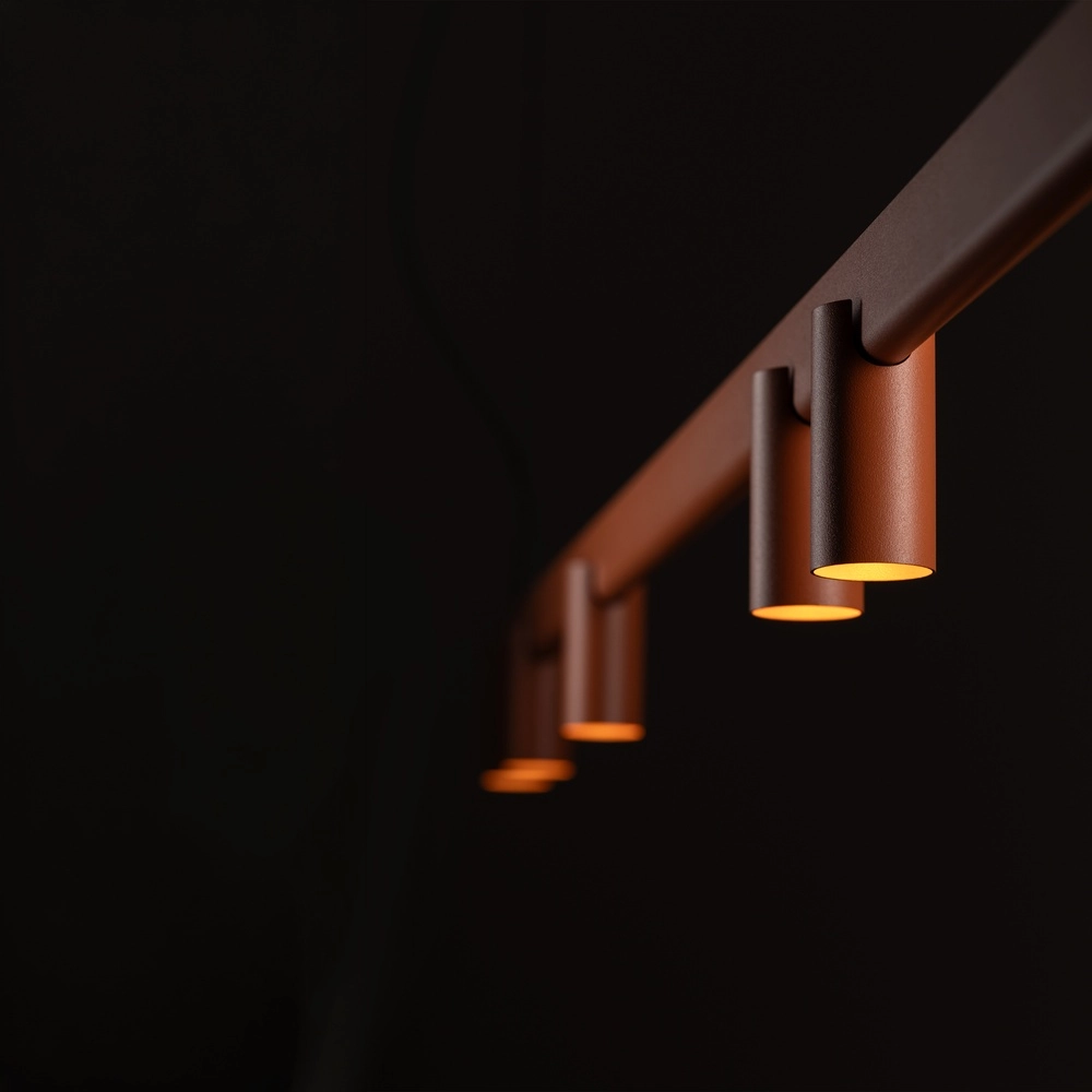 Design pendant lamp Fourty 8-light terracotta