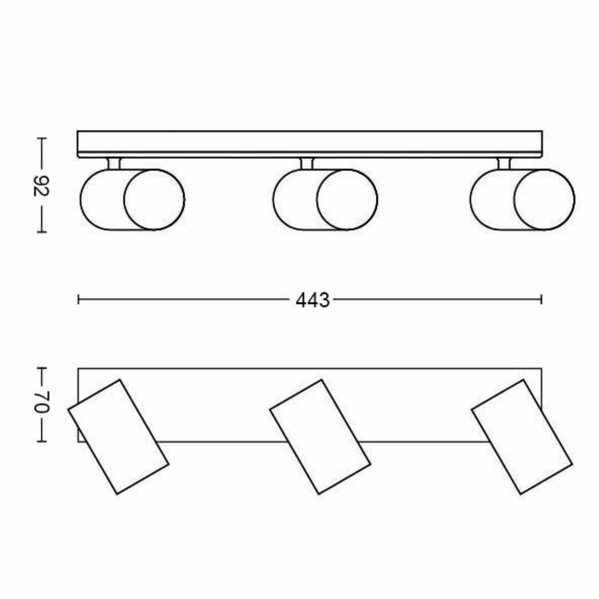 Surface-mounted spot Kosipo 3-light black Philips 8718696164921