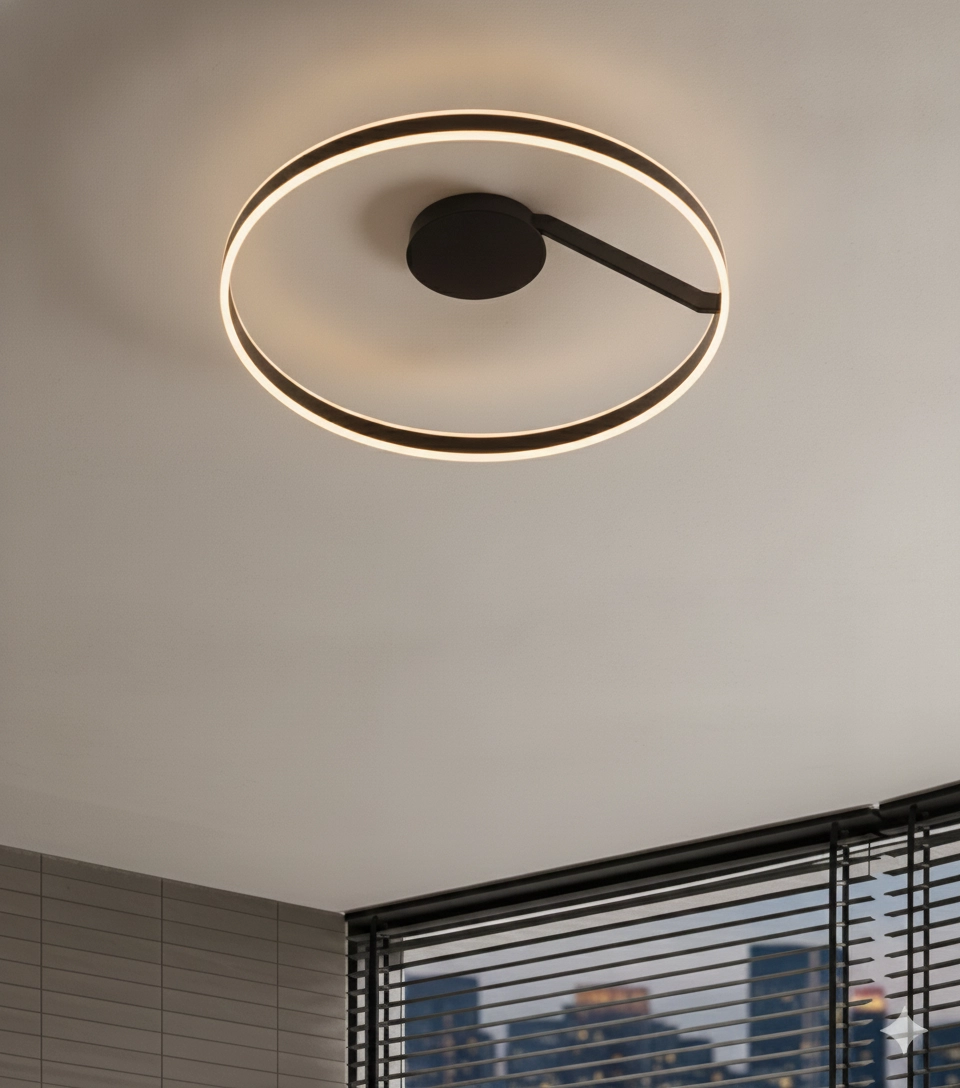 Ceiling lamp Bianco black Ø 80cm