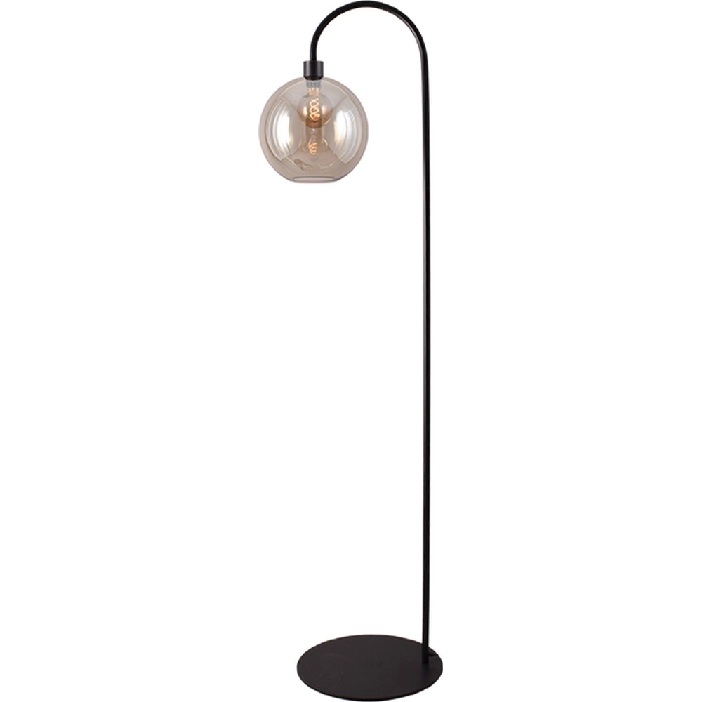Floor lamp Lazise black with amber glass